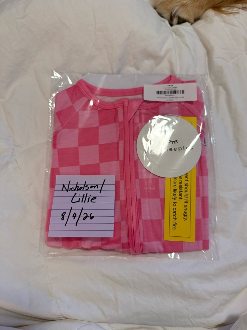 Little Sleepies Sweet Raspberry Checks Zippy 6-12m
